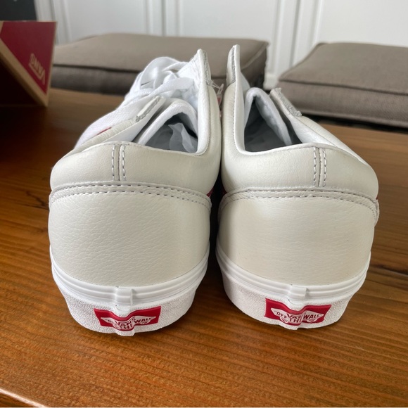 Vans Old skool leather pop red/cream shoes size 9 - Picture 5 of 10